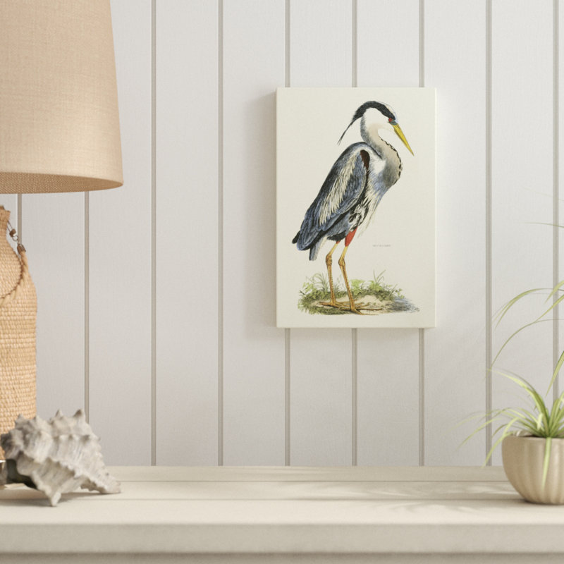 'Custom Great Blue Heron (MI)' by John Selby - Painting Print, 30cm H x 20cm W, Wrapped Canvas