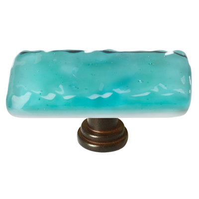 Glacier 2" Aqua Long Glass Cabinet Hardware Knob