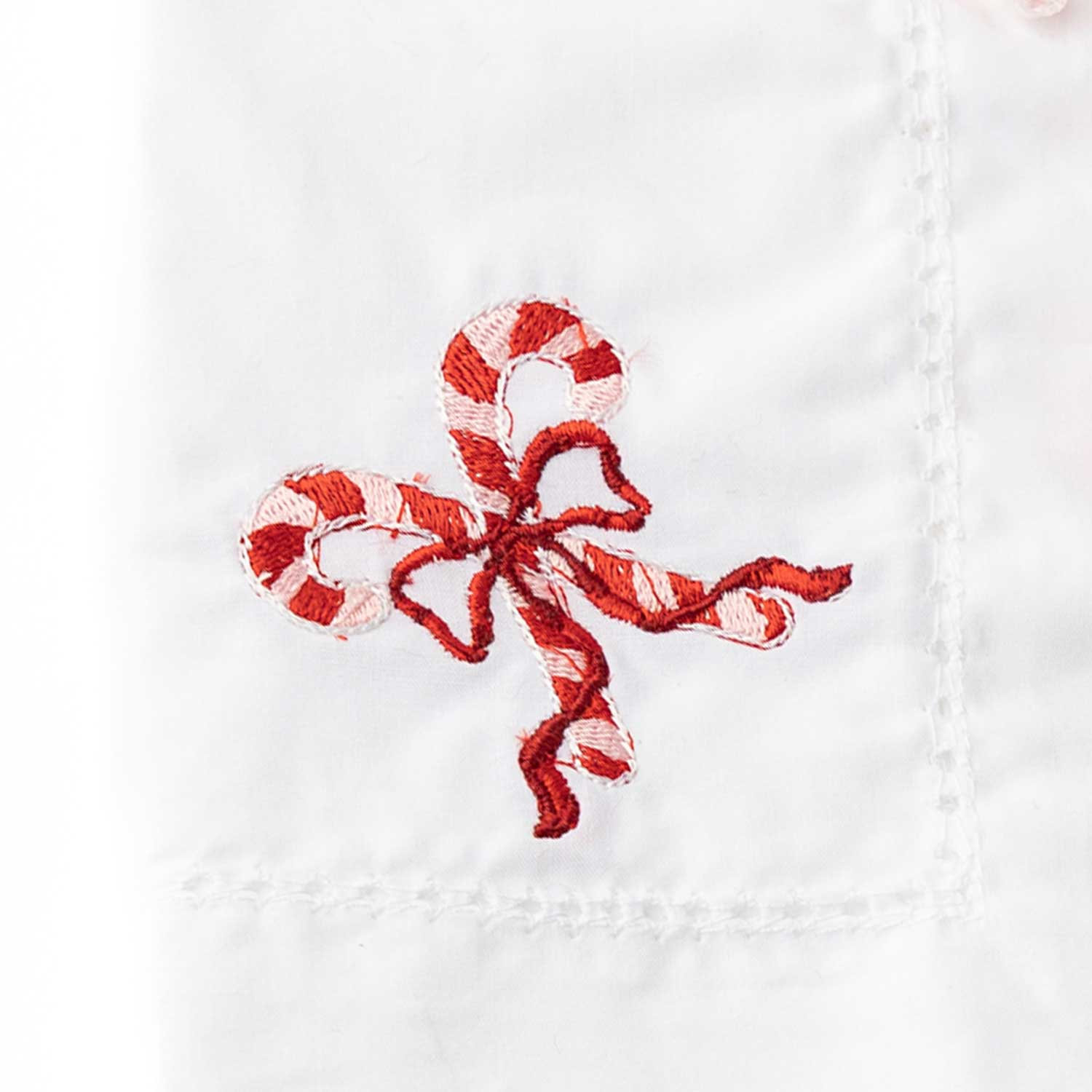 Candy Cane Embroidered Dinner Napkin