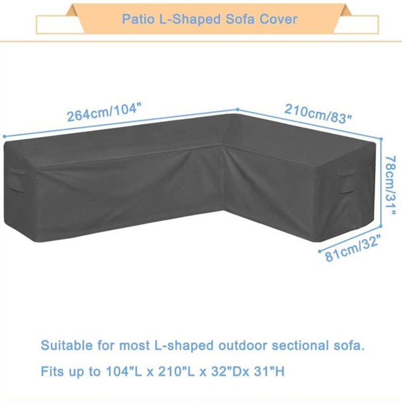 Water Resistant Patio Sectional Sofa Cover