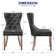 Tufted Leather Wing Back Dining Chairs