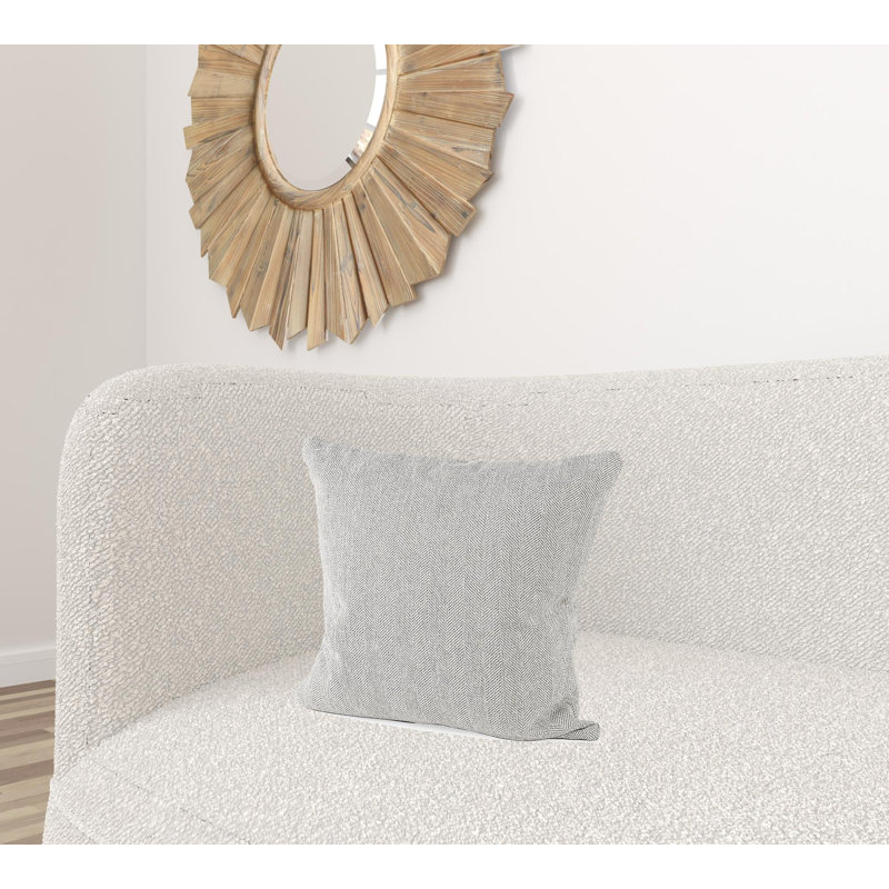 Stone Gray Basket Weave Accentthrow Pillow