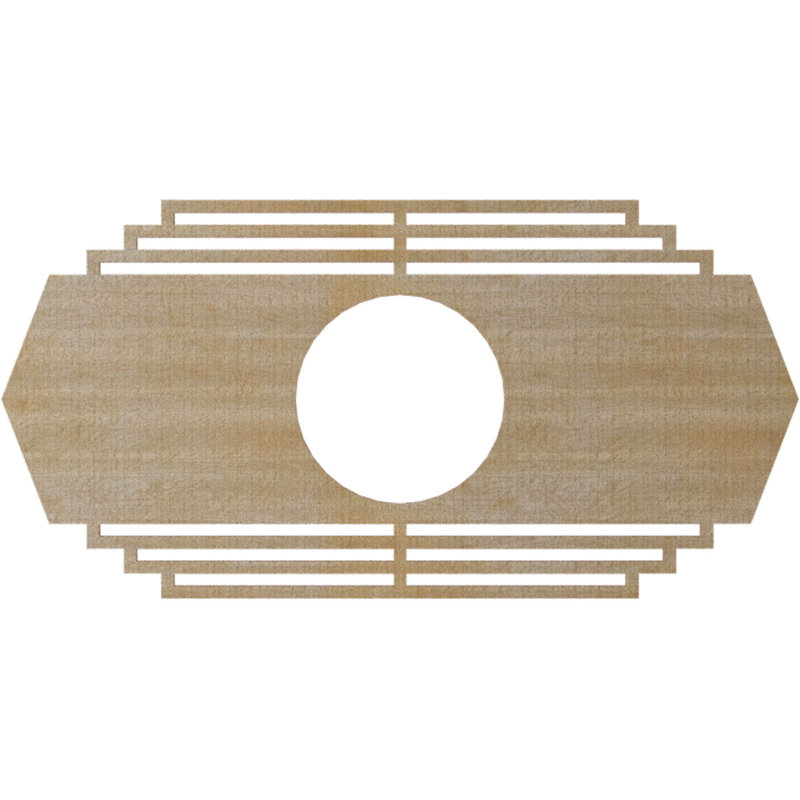 Médaillon de plafond en bois Chrysler, Bouleau, H 18 po x l 36 po x P 0,38 po