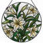 12"H Lily Flowers Stained Glass Window Panel-1825921434