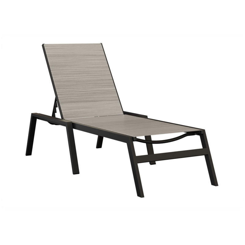 Chaise longue sans accoudoirs Berlin Gardens Vida, Beige clair, Noir mat