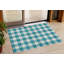 Tapis extérieur bleu sarcelle lavable 3 pi x 5 pi bleu sarcelle