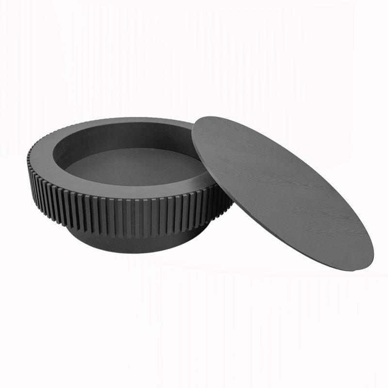 Table basse ronde avec rangement 39,37 po, Noir