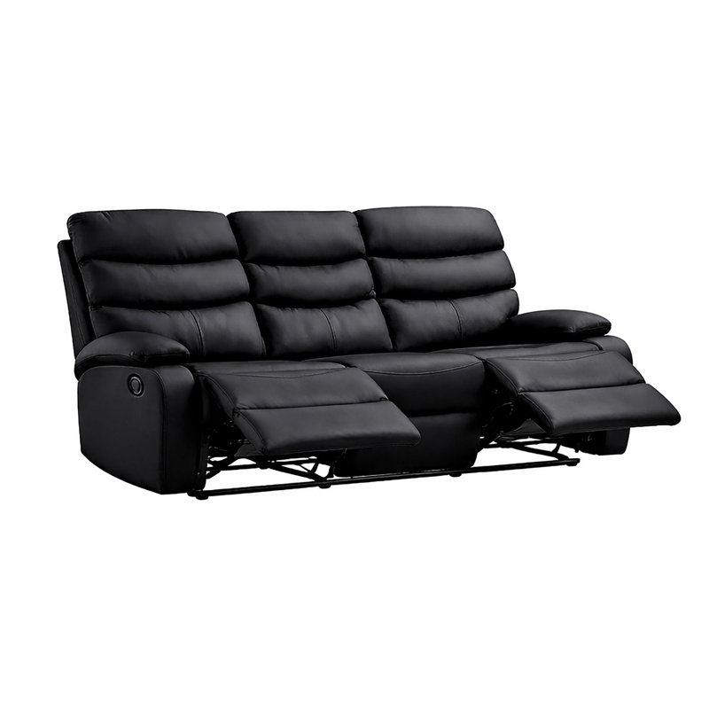 3 Seater Reclining Sofa, 3, Black