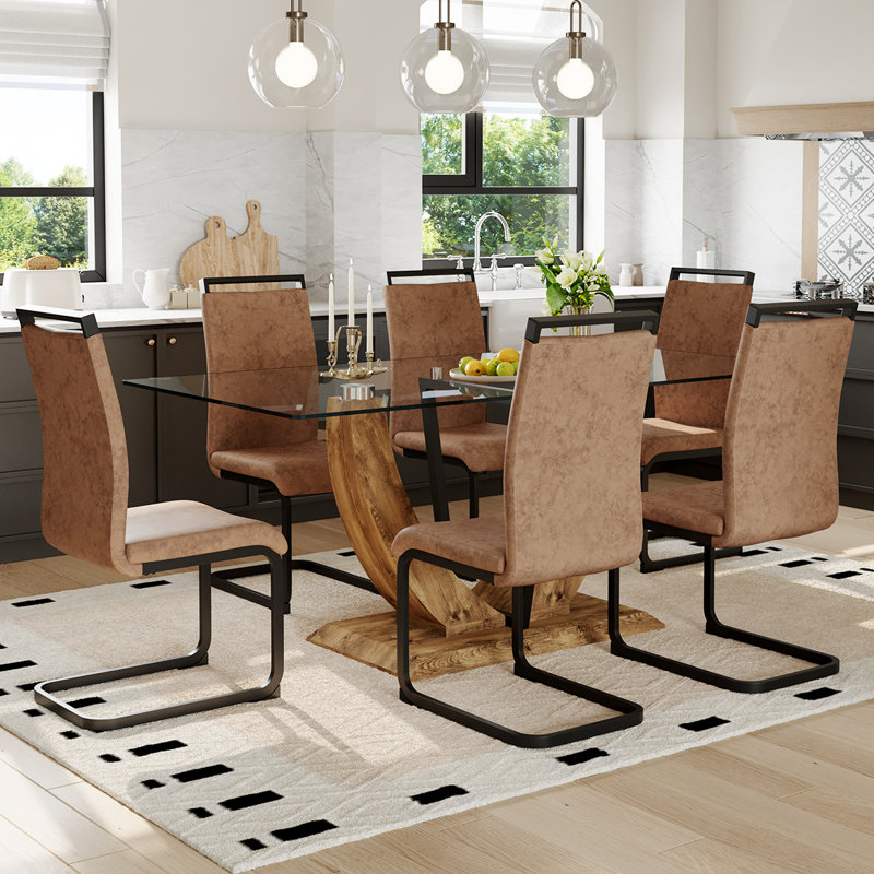 Glass Dining Table Set, 7