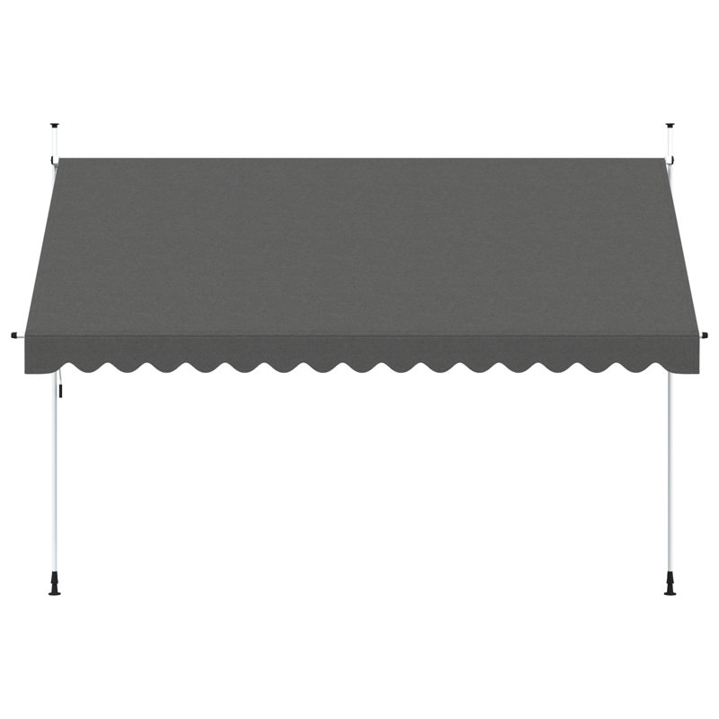 Dakota Fields Retractable Patio Awning, Anthracite, 4m W x 1.5m D