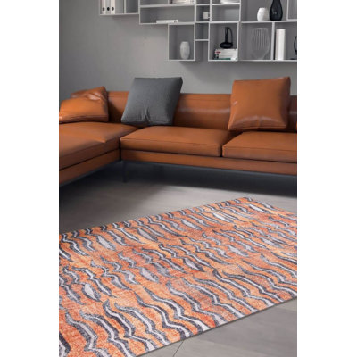 Tapis à motif tigre orange Hermione