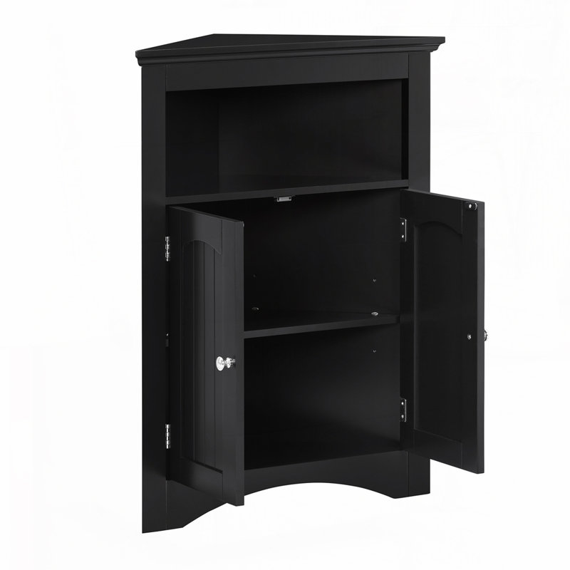 Armoire de coin pour salle de bain, Noir