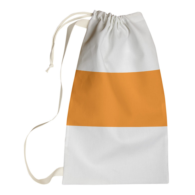 Fabric Laundry Bag with Handles, Medium (36" H x 28" W x 1.5" D), Pittsburgh White/Orange/White