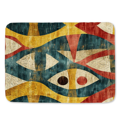 Geometric Forms Bath Mat Pattern Bathroom Decor Abstract Shapes