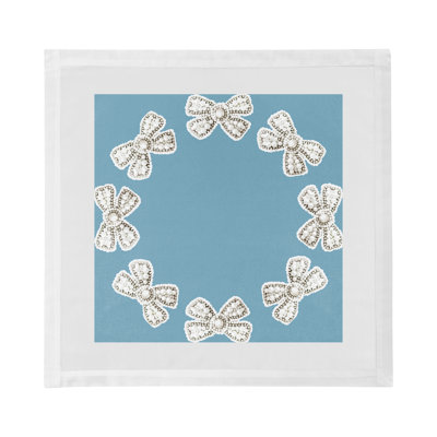 Pearl Bow Cotton Sateen Dinner Napkins