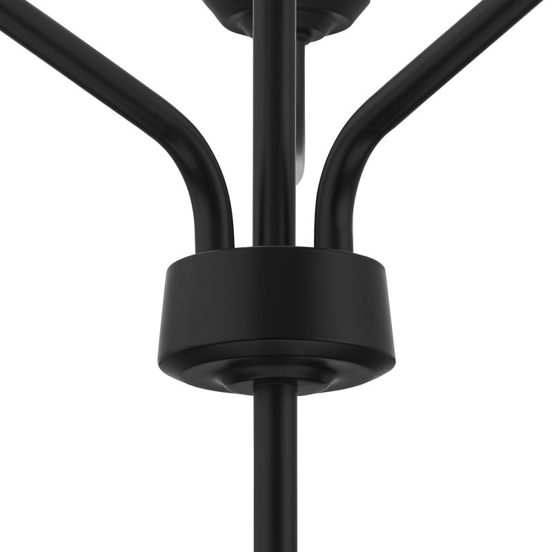 Celino Nine-Light Chandelier with Clear Glass, Satin Black