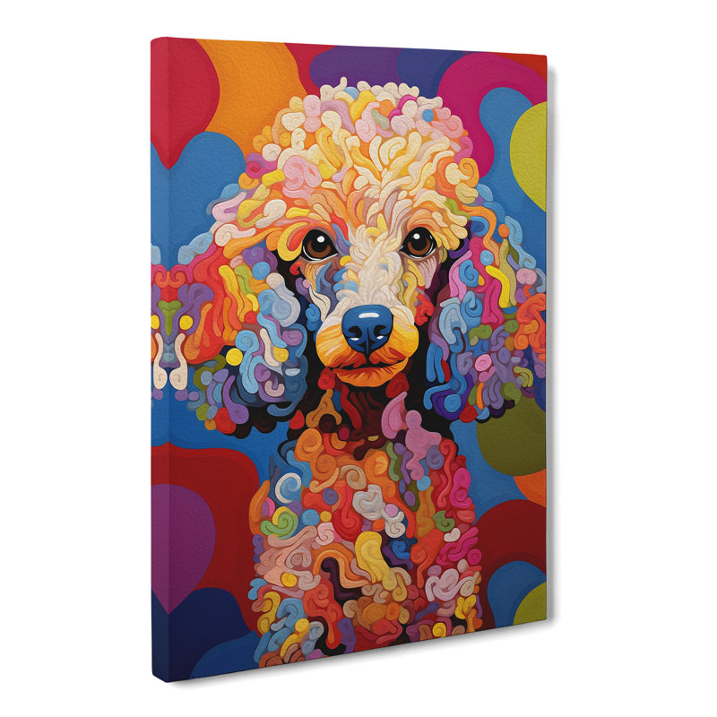 Poodle Op - Wrapped Canvas, 76cm H x 50cm W x 3cm D