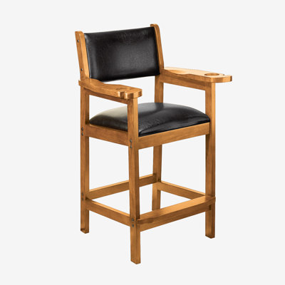 Chaise de spectateur American Heritage - fini cerisier avec siège en cuir rembourré, accoudoirs et porte-queues intégré