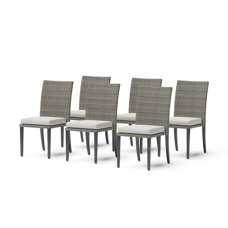 Ensemble de 6 chaises de salle à manger et coussins Sunbrella d'extérieur Layden
