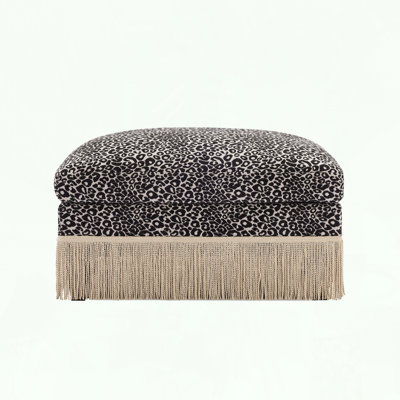 Repose-pieds modulaire avec chenille à imprimé léopard et pampilles
