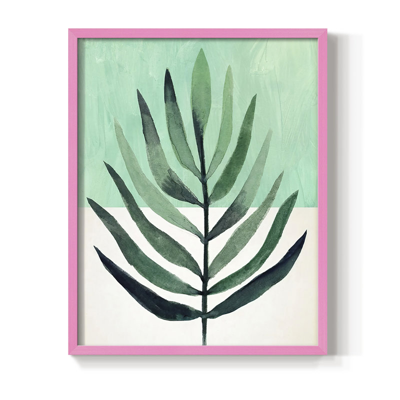 Impression encadrée Verging Palm III - bois massif, Rose, H 10 po x l 8 po