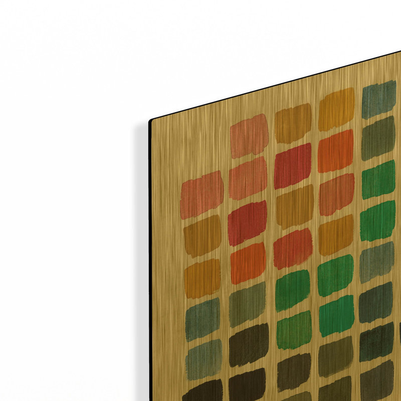 «Retro Color Chart» par Wild Apple Portfolio, art mural en métal doré, 12 po x 12 po, 12"x12"