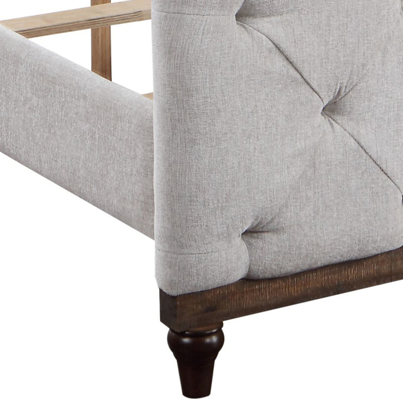 Cafferty Light Gray Tufted Panel Queen Bed