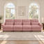 Canapé modulaire 4 places Deerwood en chenille de 126,7 pouces de large, avec coussins à volants, accoudoirs arrondis et coussins lombaires-148382037