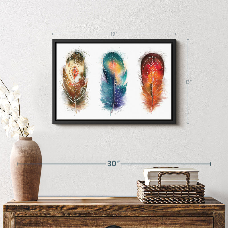 " Feather Patterns Splatter Canvas Print ", 13" H x 19" W