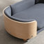 Animal de compagnie surélevé avec un design scandinave contemporain, des pieds en chêne massif, de la mousse rebondie gris foncé, imperméable et résistant aux taches, un lit pour chien de petite taille à installation rapide-1710682732