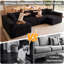 Canapé modulaire moderne modulaire en forme de U de 128 po, canapé modulaire rembourré pour le salon-130024059-134894973