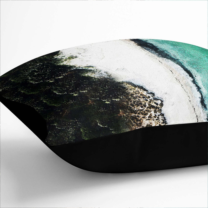 Abstract Square Throw Cushion, 40 x 40 cm, Black