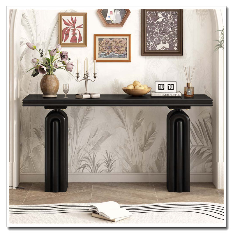 Console élégante et luxueuse en placage d'acacia, Black