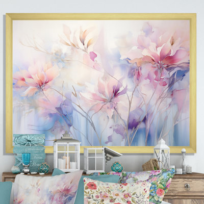 Impression sur toile «Purple Dreamy Florals II - Abstract Botanicals»
