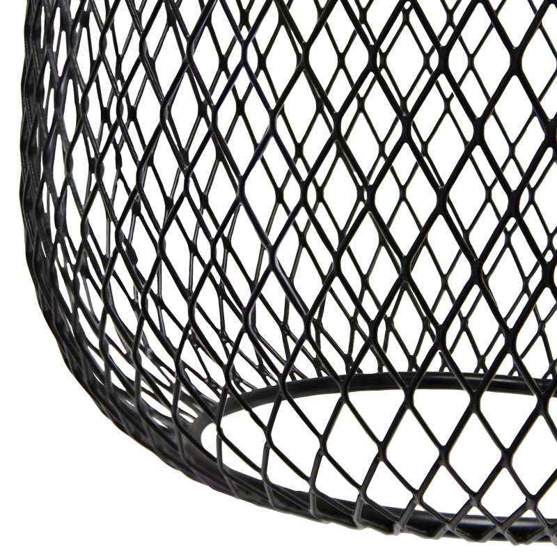 Elegant Designs 19" Industrial Mesh Wire Desk Lamp With LED Bulb,, Black
