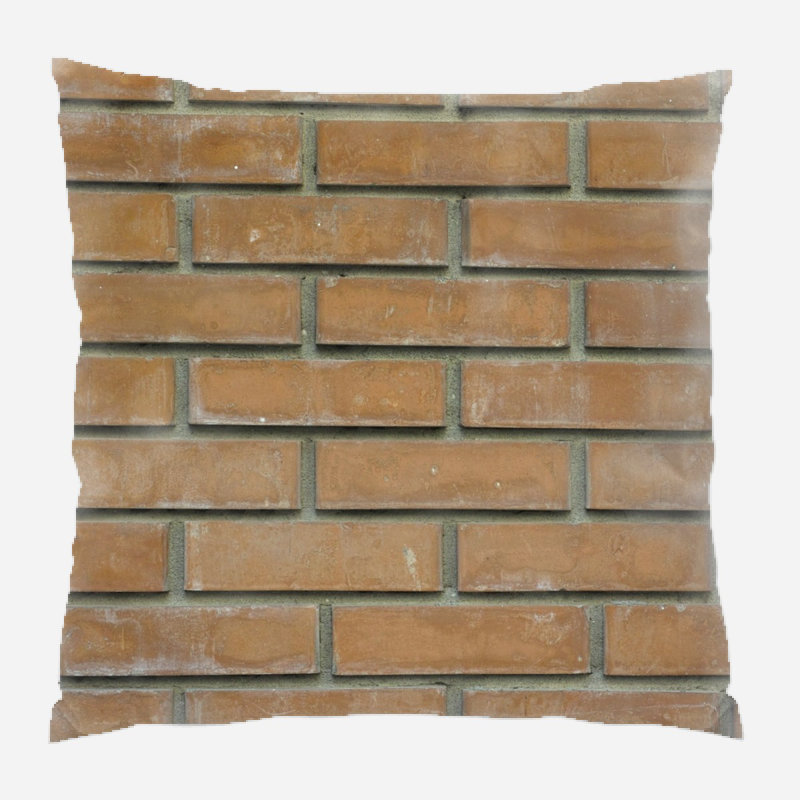 Brick Geometric Microsuede Reversible Throw Pillow