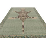 Distressed Homage Hand Knotted Wool Animal Print Area Rug