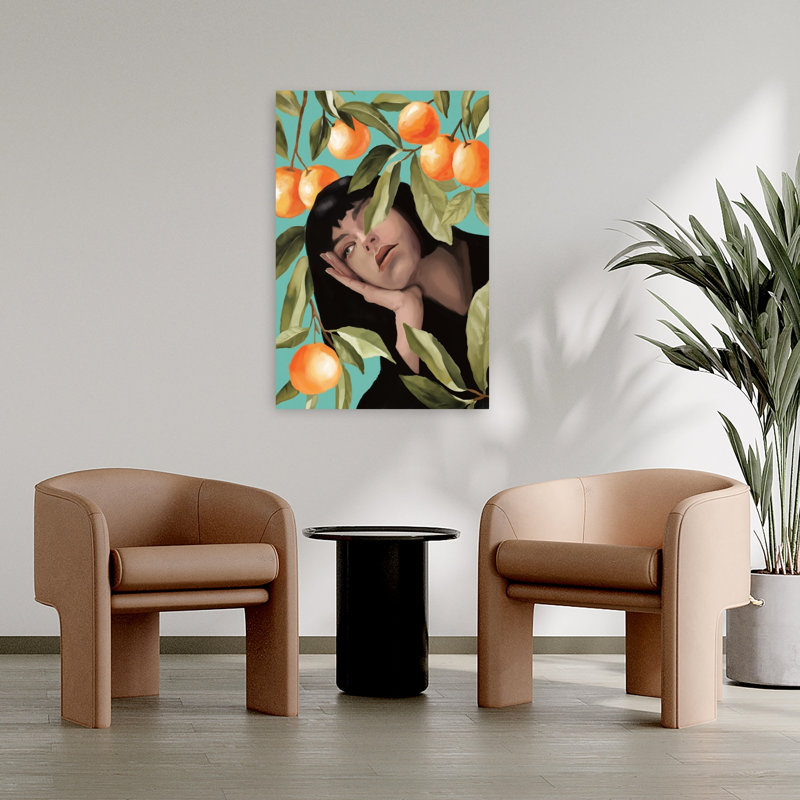 Art mural contemporain abstrait Tangerine Dream, H 36 po x l 24 po