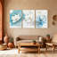 Plantes et fleurs, ensemble de 3 impressions sur toile, style aquarelle-1309032319