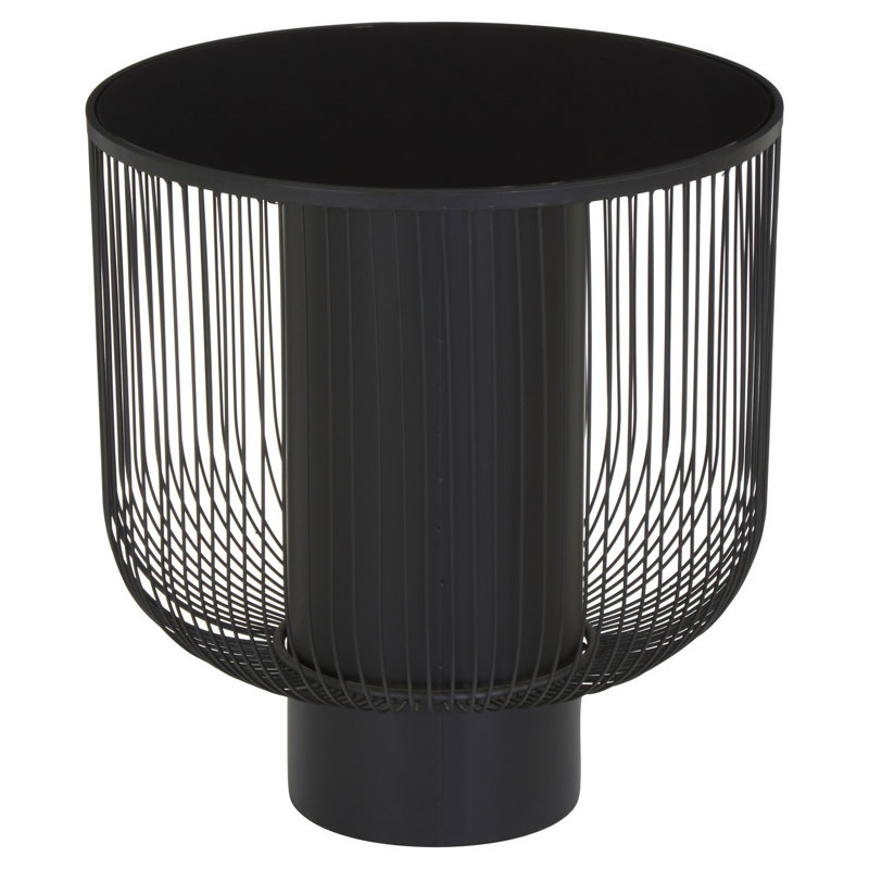 Cockrell Glass Top Drum End Table