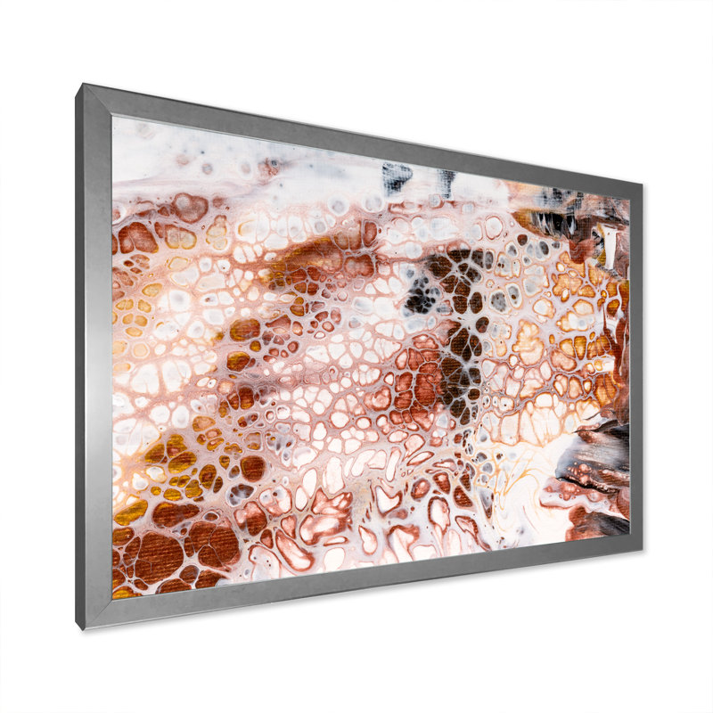 Reproduction d'art moderne sur toile brune, blanche et noire, H 8 po x l 12 po x P 1,5 po