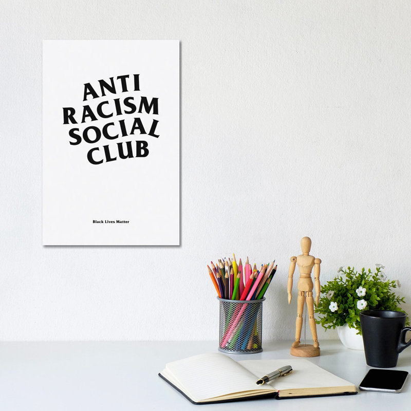 Anti Racism Social Club I by Avesix - Wrapped Canvas Print, 20.32 cm H x 30.48 cm W