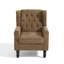 Fauteuil d'appoint à oreilles capitonné avec accoudoirs roulés et coussin épais rembourré brun Duward-1919581074