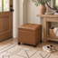 Repose-pieds carré en similicuir avec roulettes 17,7 po Clariece-853530115