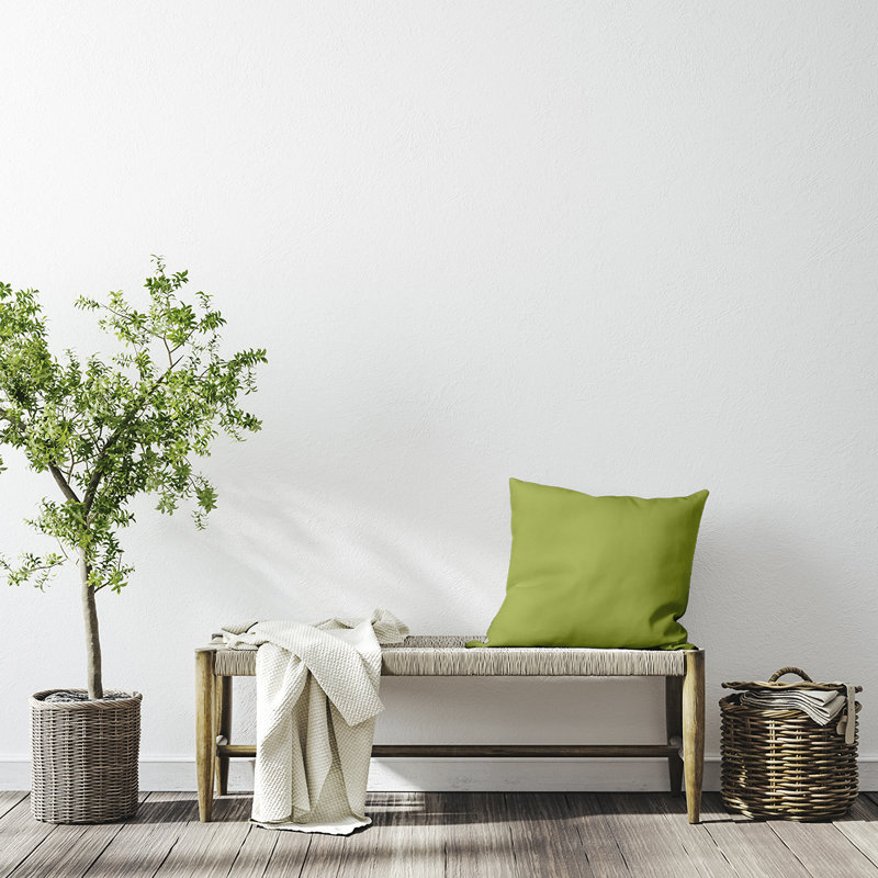 Housse de coussin Ajibola, Vert, 18 po x 18 po, Polyester/ bourre en polyester