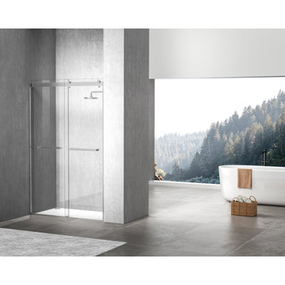 Porte de douche coulissante double sans cadre de 47 à 48 po x H 76 po