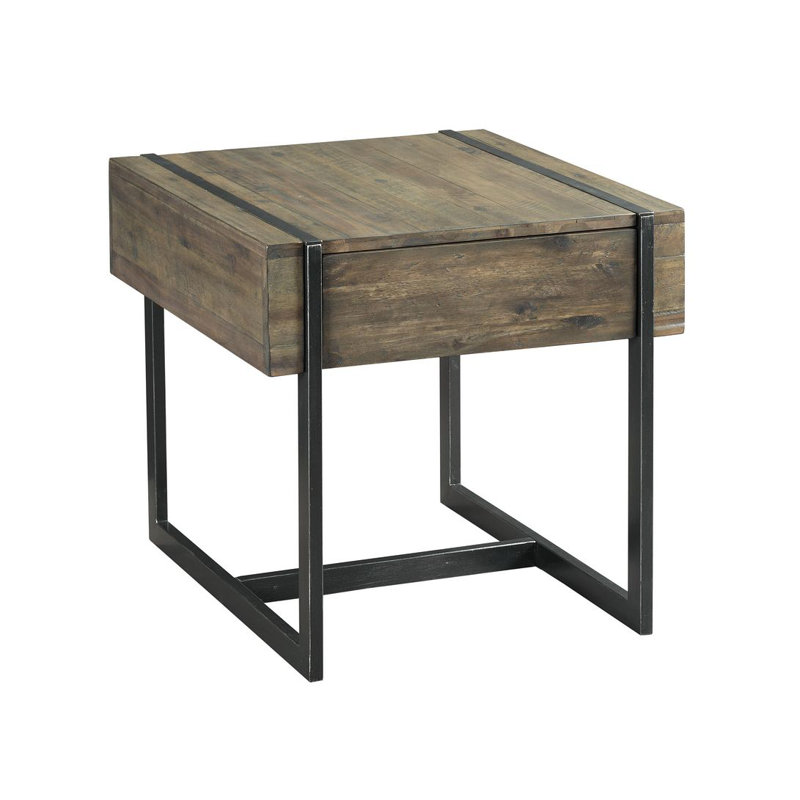 Kressley Solid Wood Top End Table with Storage