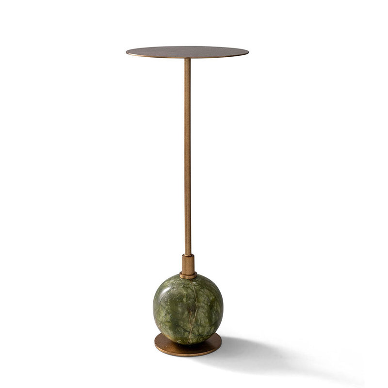 Boston Martini Table, Green, Aged Brass