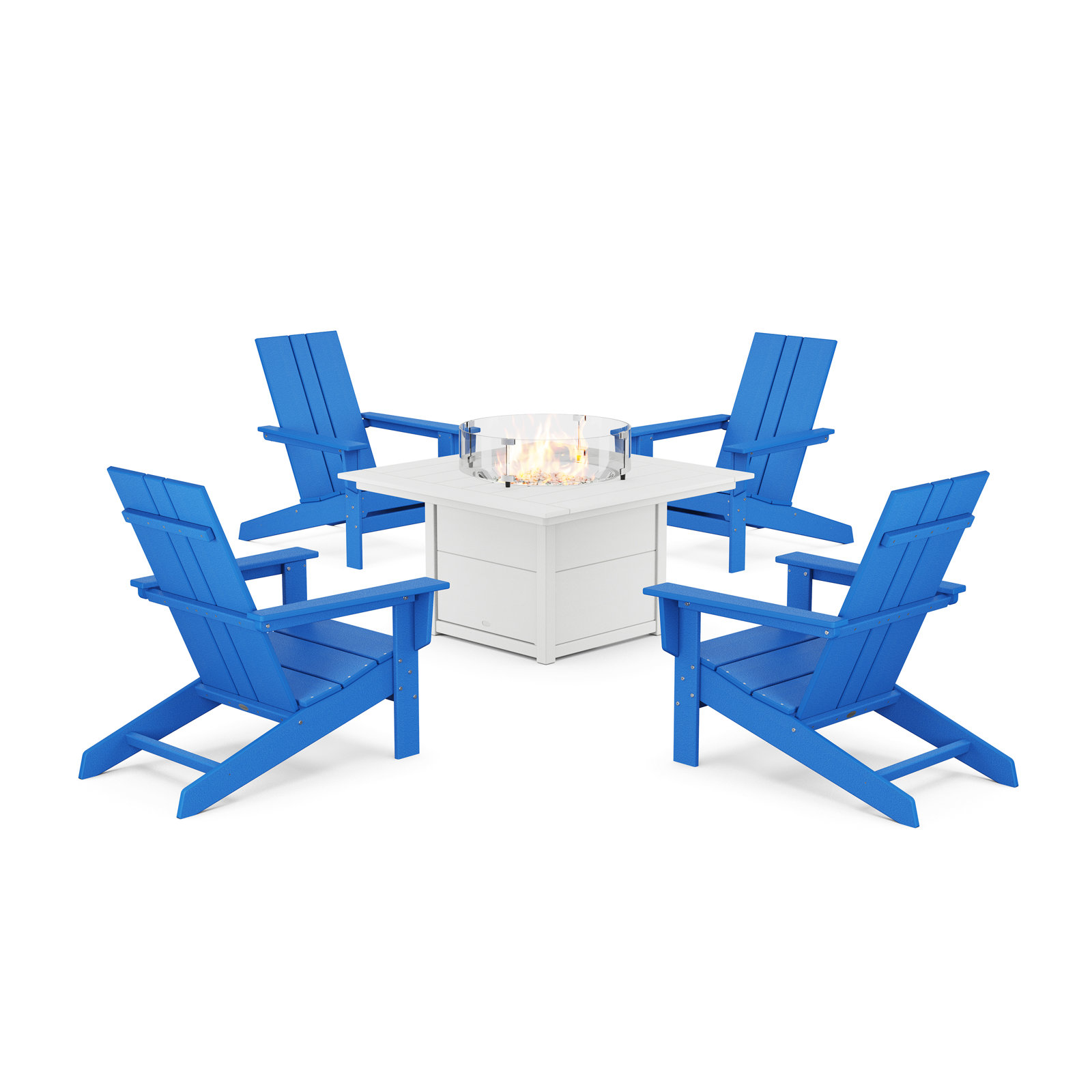 4-Person Patio Seating Group, Pacific Blue/White