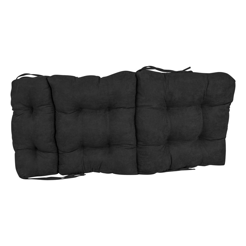 Coussin de siège / dossier en microsuède, Noir, L 22 po x P 45 po